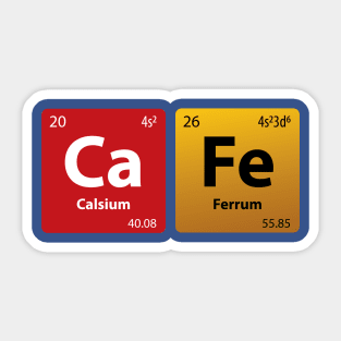 Chemistry Jokes CaFe Sticker